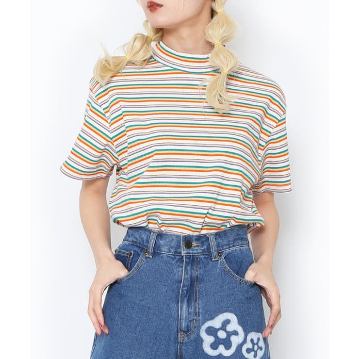 45R ボーダーハイネックポンチョ 大人シックな ハイネック ポンチョ風 45R ボーダーハイネックポンチョ 大人シックな ハイネック ポンチョ風