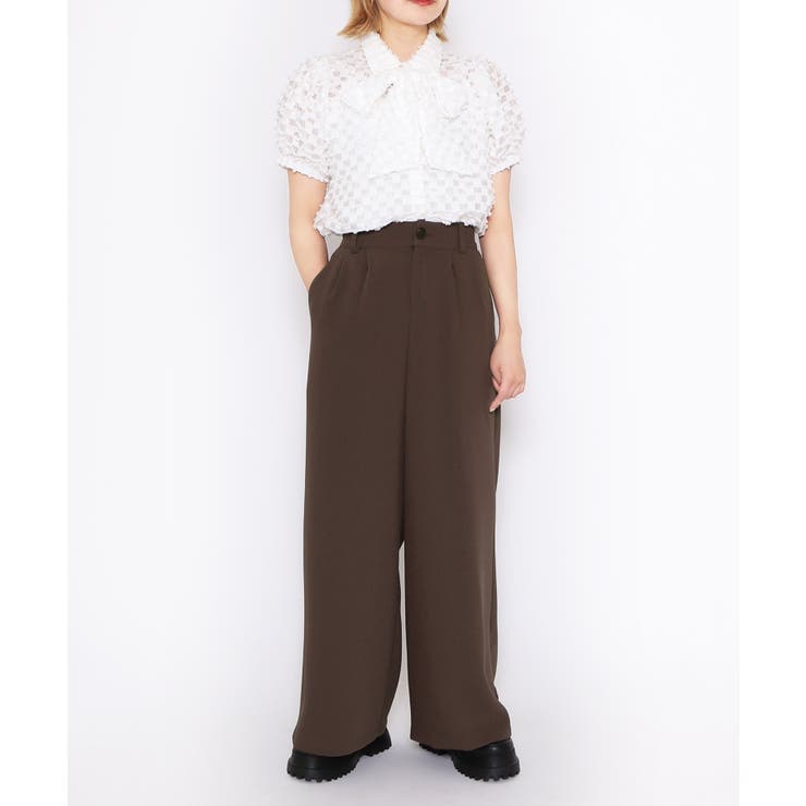 リボン付きシアー半袖ブラウス | PUNYUS  | 詳細画像10 