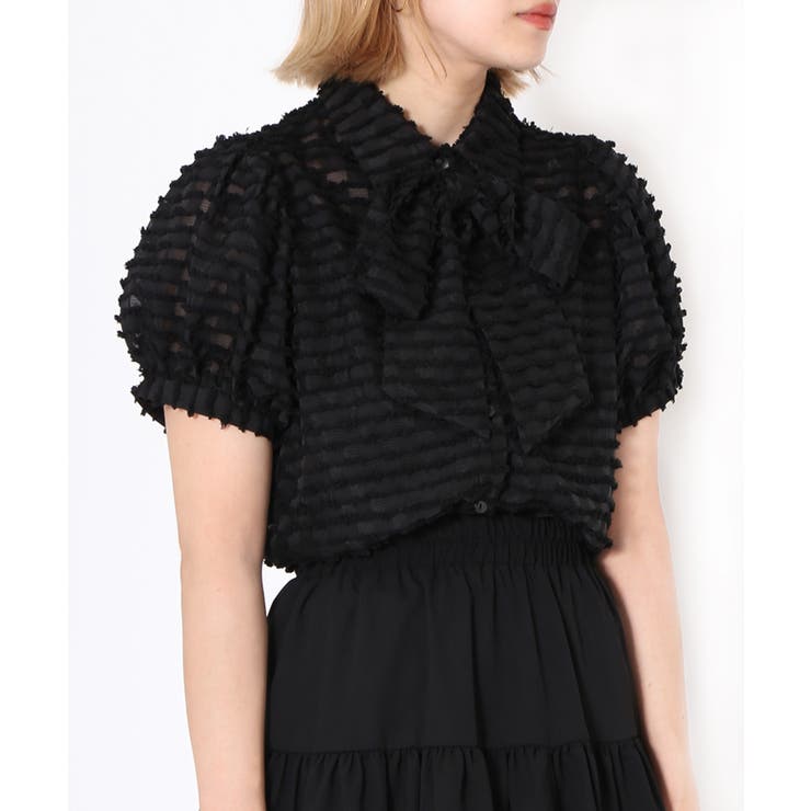 リボン付きシアー半袖ブラウス | PUNYUS  | 詳細画像5 