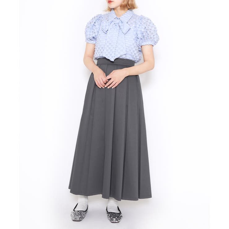 リボン付きシアー半袖ブラウス | PUNYUS  | 詳細画像3 