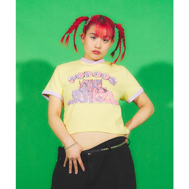 わたしたちTOKYOgirlsピチリンガーTシャツ[品番：PNYW0004583