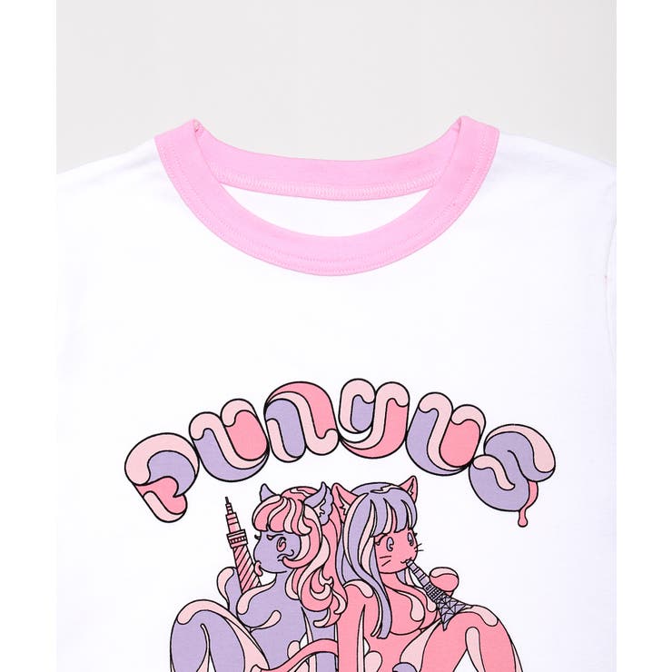 わたしたちTOKYOgirlsピチリンガーTシャツ[品番：PNYW0004583