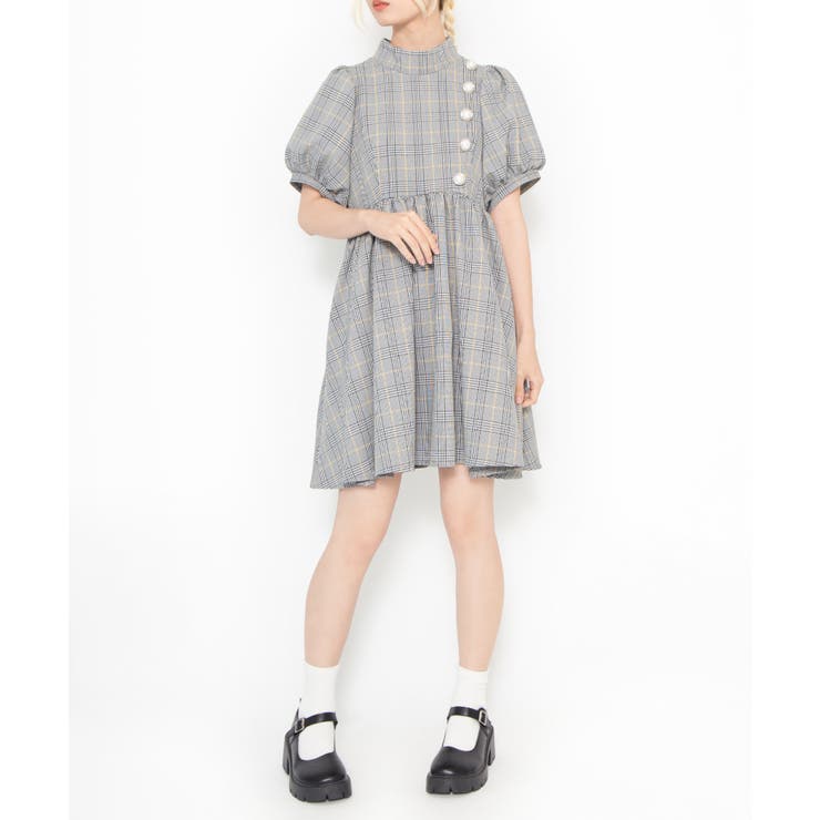 PUNYUS プニュズ ♡ パフスリーブ ミニワンピース PUNYUS（プニュズ）の「パフスリーブミニワンピース（ワンピース