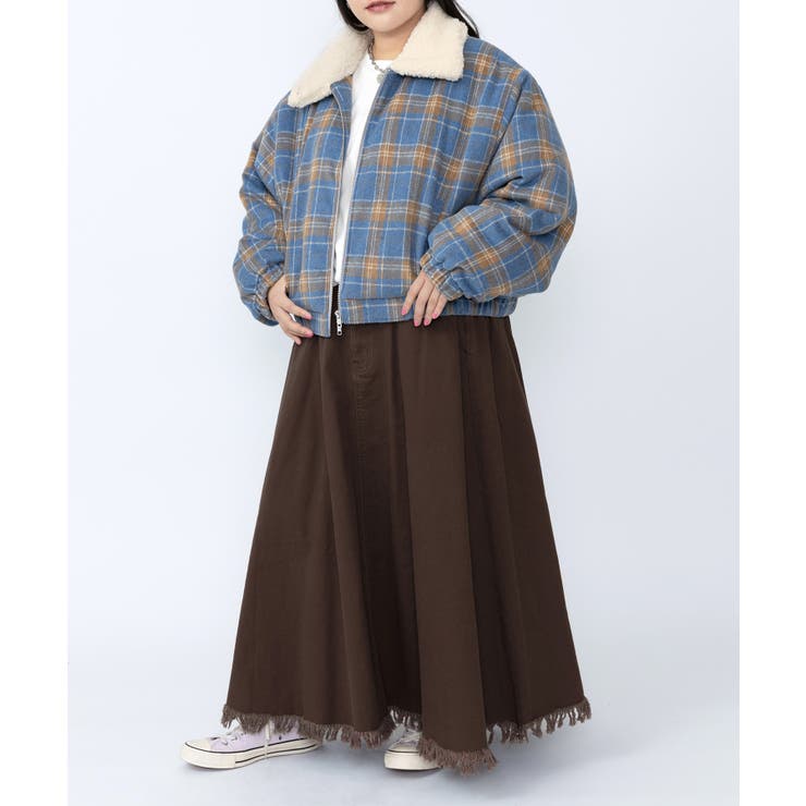 ボア襟チェック柄ブルゾン | PUNYUS  | 詳細画像16 