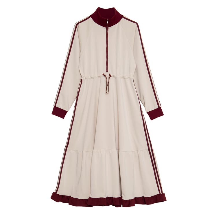 ベージュ | フリルジャージワンピース | PUNYUS 