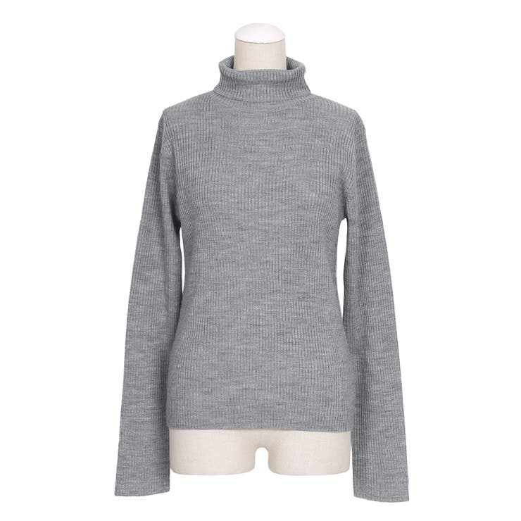 グレー | リブタートルネックニット | PUNYUS 