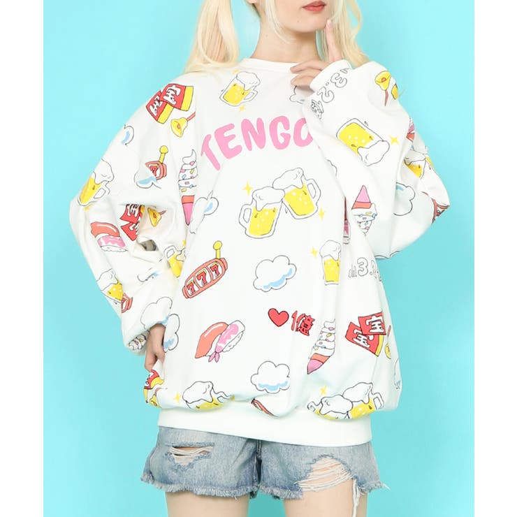 天国と地獄総柄スウェット[商品：PN25SS-001-1] - PUNYUS Online