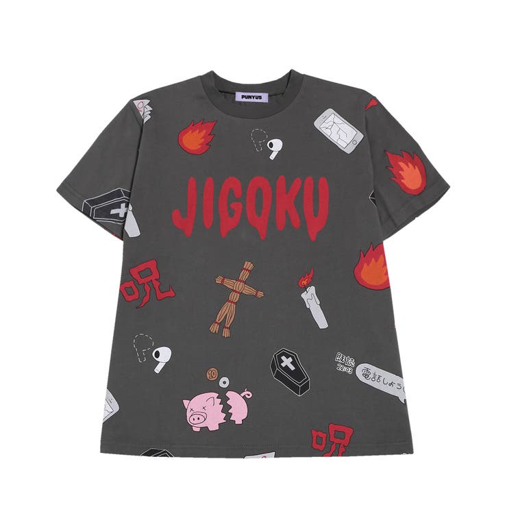 スミクロ | 【新サイズ】天国と地獄総柄Tシャツ | PUNYUS 