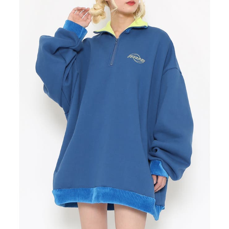襟付きハーフZIP裏起毛スウェット[品番：PNYW0004713]｜PUNYUS