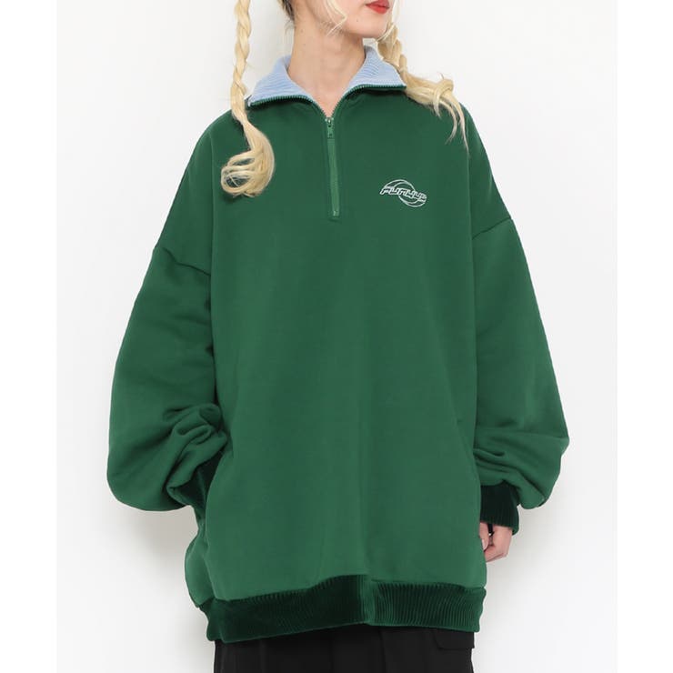 襟付きハーフZIP裏起毛スウェット[品番：PNYW0004713]｜PUNYUS