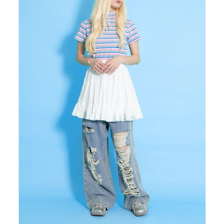 コットンレースティアードミニスカート | PUNYUS  | 詳細画像6 