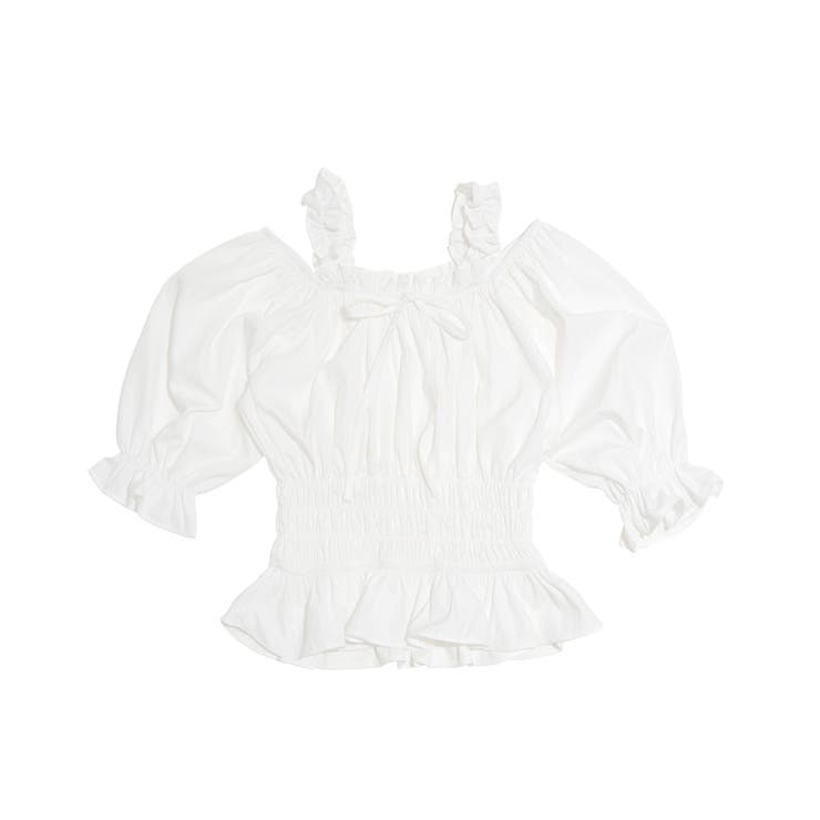 ホワイト | 2WAYオフショルダーブラウス | PUNYUS 