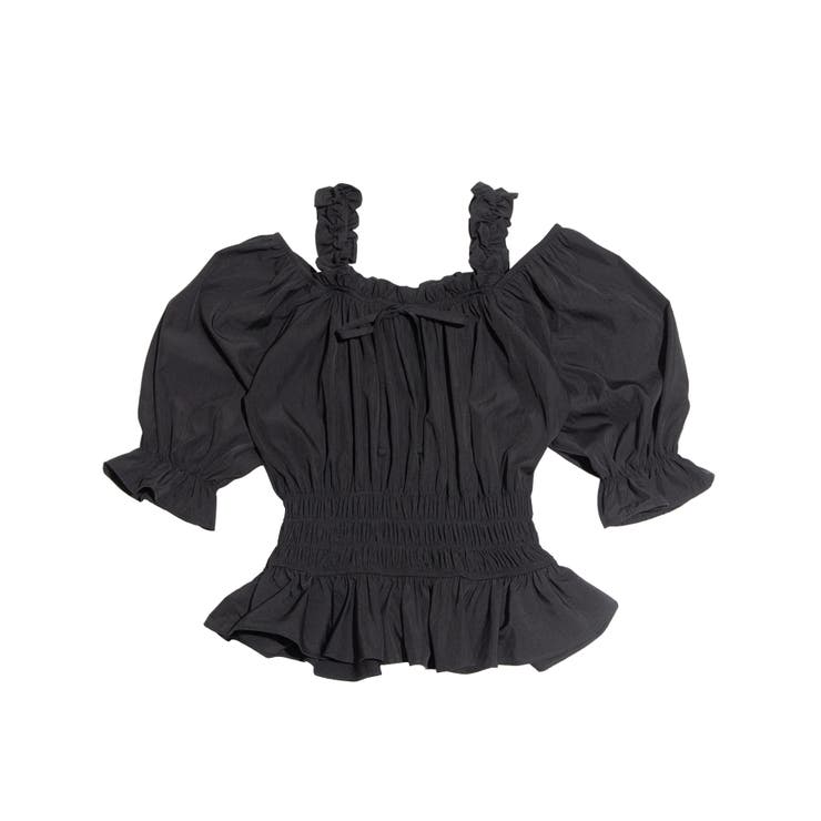 ブラック | 2WAYオフショルダーブラウス | PUNYUS 