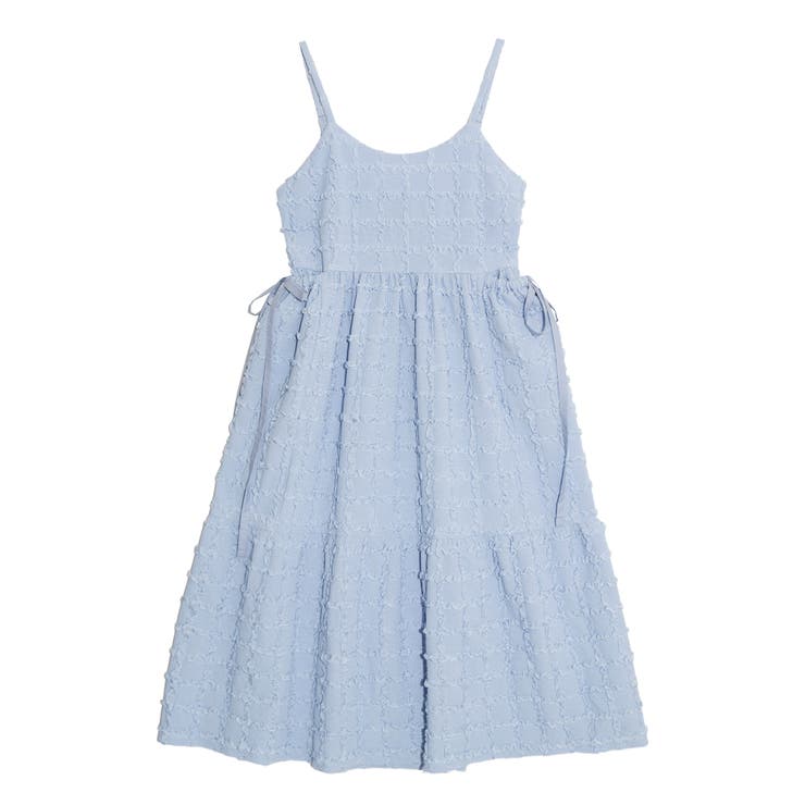 サックス | リボンポケットフクレワンピース | PUNYUS 