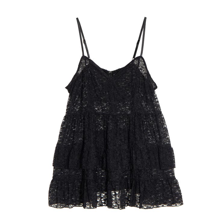 ブラック | レースミニキャミワンピース | PUNYUS 