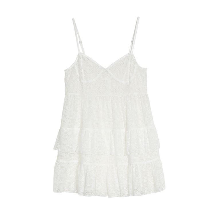 ホワイト | レースミニキャミワンピース | PUNYUS 