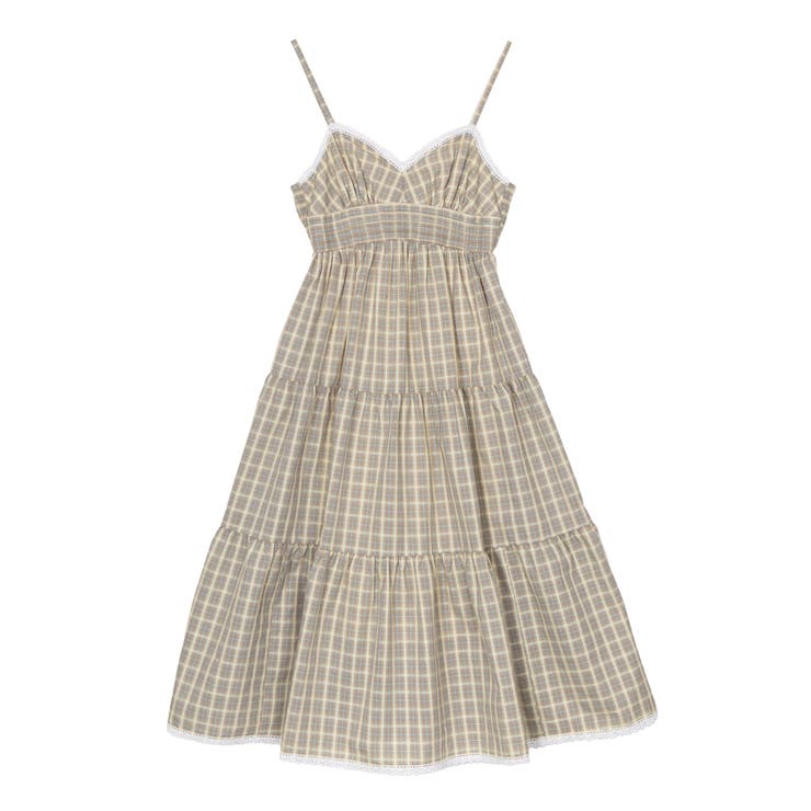 イエロー | チェック柄キャミワンピース | PUNYUS 