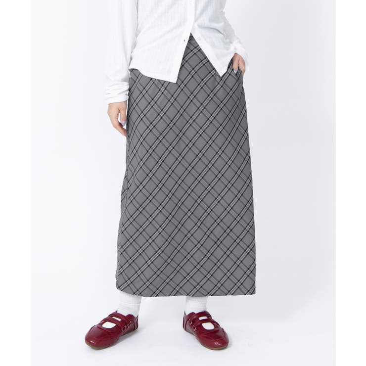 チェック柄ロングスカート | PUNYUS  | 詳細画像1 