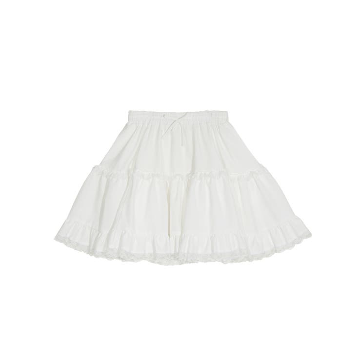 ホワイト | レースティアードミニスカート | PUNYUS 