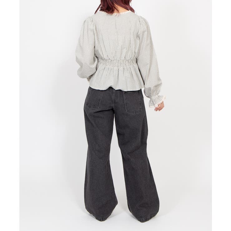 チェック柄パフスリーブブラウス | PUNYUS  | 詳細画像6 