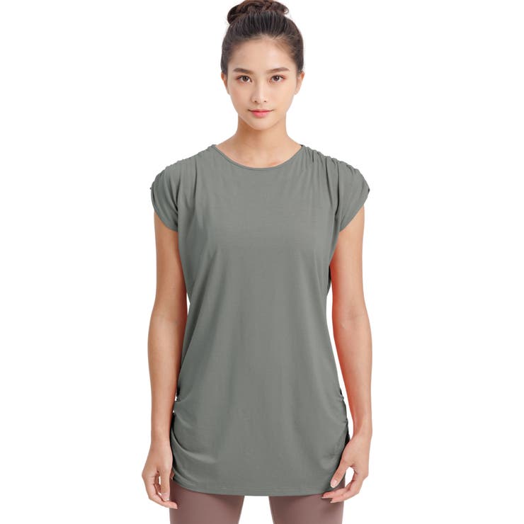 セージグリーン | ヨガウェア トップス ロング丈 | Puravida