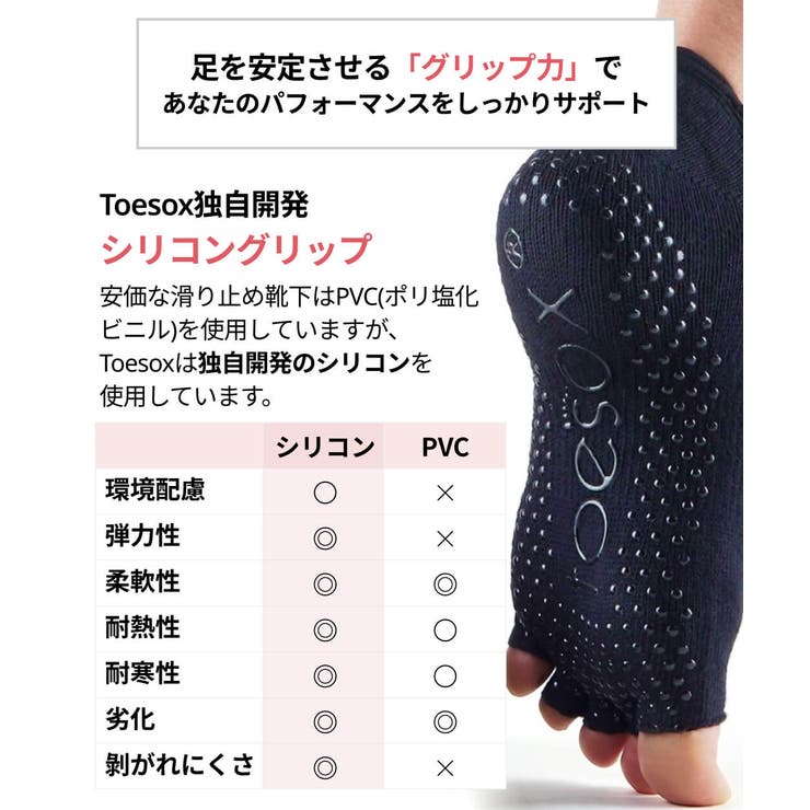トゥソックス ピラティス靴下 ヨガ靴下 | Puravida | 詳細画像5 