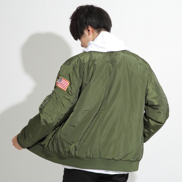 中綿入り ワッペン付MA1ミリタリージャケット[品番：RADM0000205