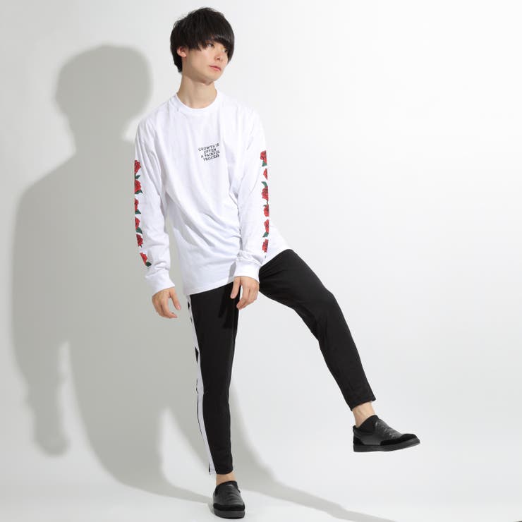 袖プリント ロンT(薔薇)[品番：RADM0000229]｜MODISH GAZE（モ