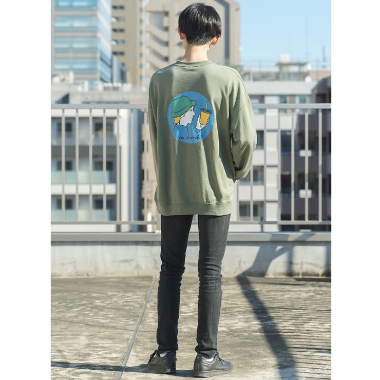 バックプリント ビッグスウェットトレーナー ゆるカラー