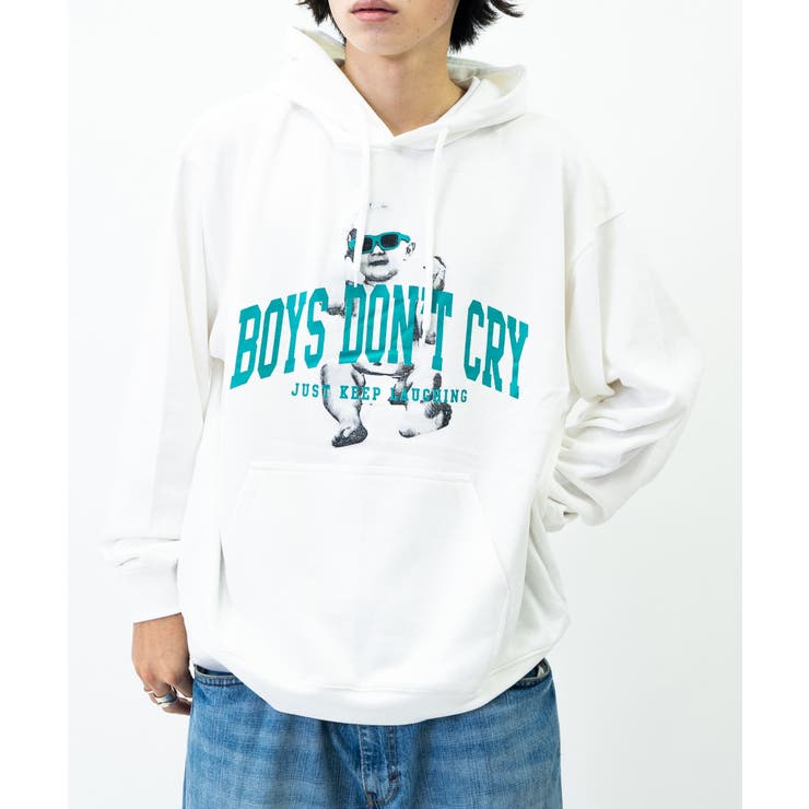 オフホワイト | 裏毛 長袖 BIG プルパーカー BABY  | MODISH GAZE