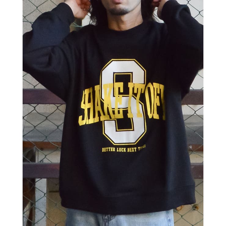 ブラック | Sカレッジロゴ裏毛スウェット | MODISH GAZE