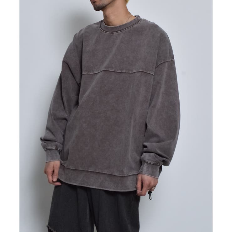 スノーウォッシュコットンドロストプルオーバーロンT | MODISH GAZE | 詳細画像3 
