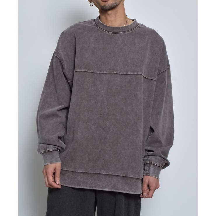 スノーウォッシュコットンドロストプルオーバーロンT | MODISH GAZE | 詳細画像4 
