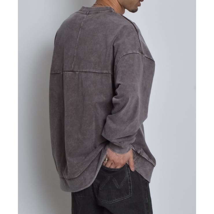 スノーウォッシュコットンドロストプルオーバーロンT | MODISH GAZE | 詳細画像5 