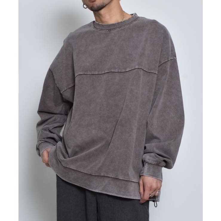 ブラウン | スノーウォッシュコットンドロストプルオーバーロンT | MODISH GAZE