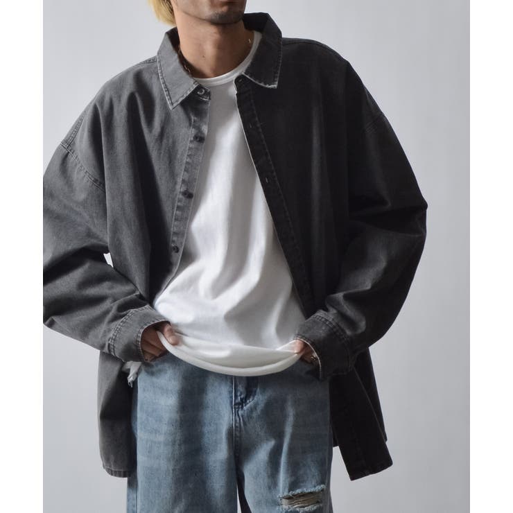 スノーウォッシュヴィンテージ風コットンシャツ | MODISH GAZE | 詳細画像16 