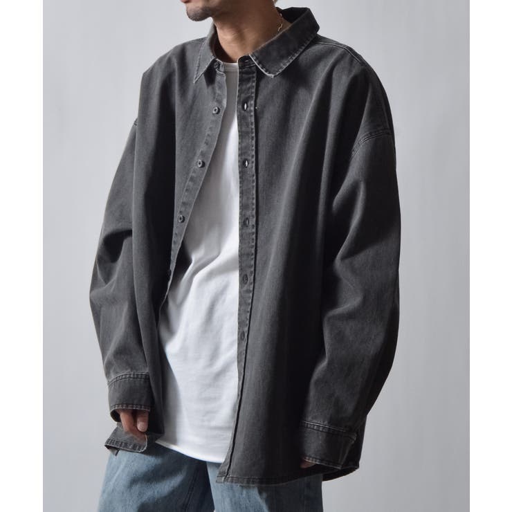 スノーウォッシュヴィンテージ風コットンシャツ | MODISH GAZE | 詳細画像17 