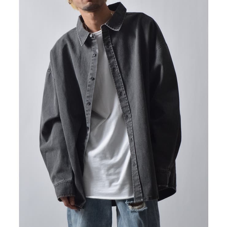 スノーウォッシュヴィンテージ風コットンシャツ | MODISH GAZE | 詳細画像18 