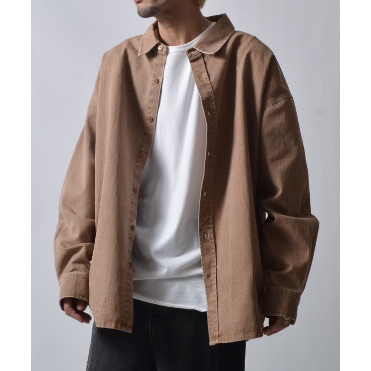 スノーウォッシュヴィンテージ風コットンシャツ | MODISH GAZE | 詳細画像5 