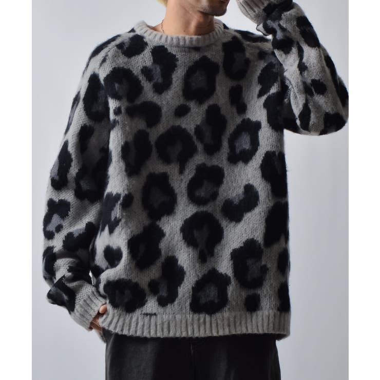 レオパードショートシャギークルーネックラグランニット | MODISH GAZE | 詳細画像10 