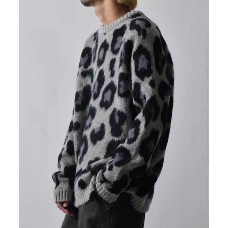 レオパードショートシャギークルーネックラグランニット | MODISH GAZE | 詳細画像11 