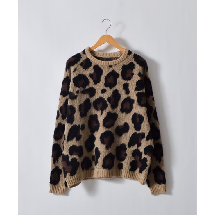 レオパードショートシャギークルーネックラグランニット | MODISH GAZE | 詳細画像15 