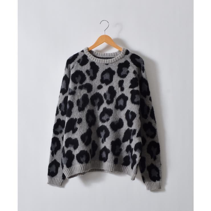 レオパードショートシャギークルーネックラグランニット | MODISH GAZE | 詳細画像17 