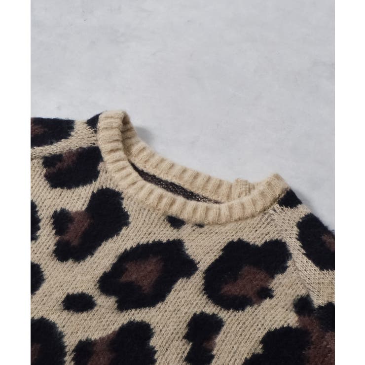 レオパードショートシャギークルーネックラグランニット | MODISH GAZE | 詳細画像18 