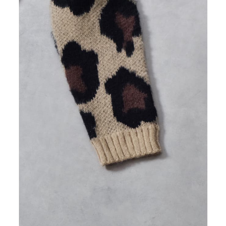 レオパードショートシャギークルーネックラグランニット | MODISH GAZE | 詳細画像20 