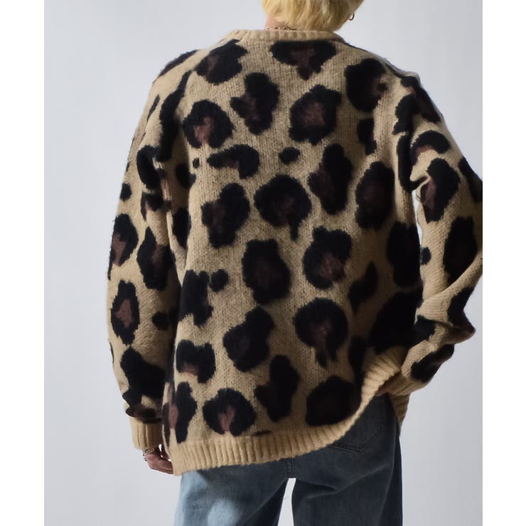 レオパードショートシャギークルーネックラグランニット | MODISH GAZE | 詳細画像6 