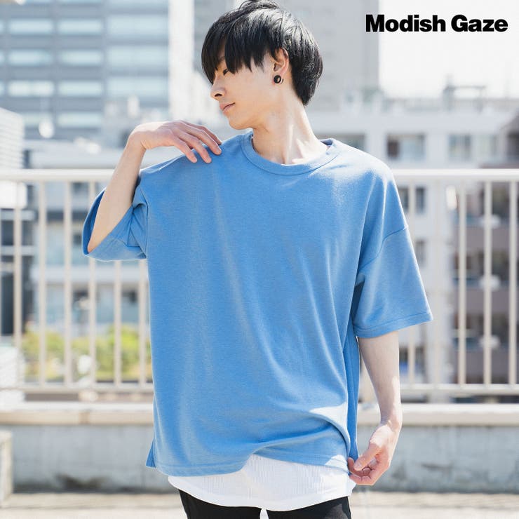 Tシャツ×ワッフルタンクトップ アンサンブル[品番：RADM0000277