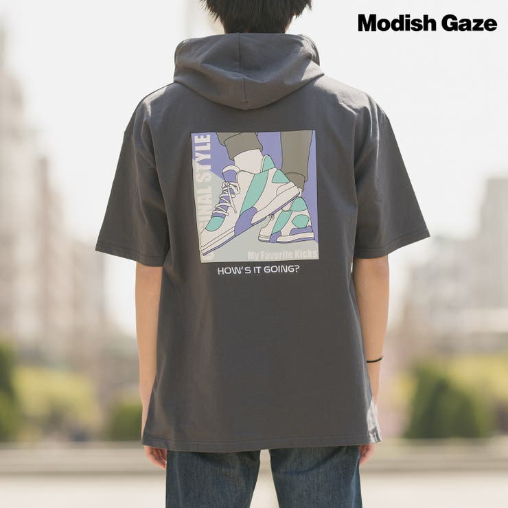 半袖パーカーtシャツ スニーカーイラスト 品番 Radm Modish Gaze モディッシュガゼ のメンズファッション通販 Shoplist ショップリスト