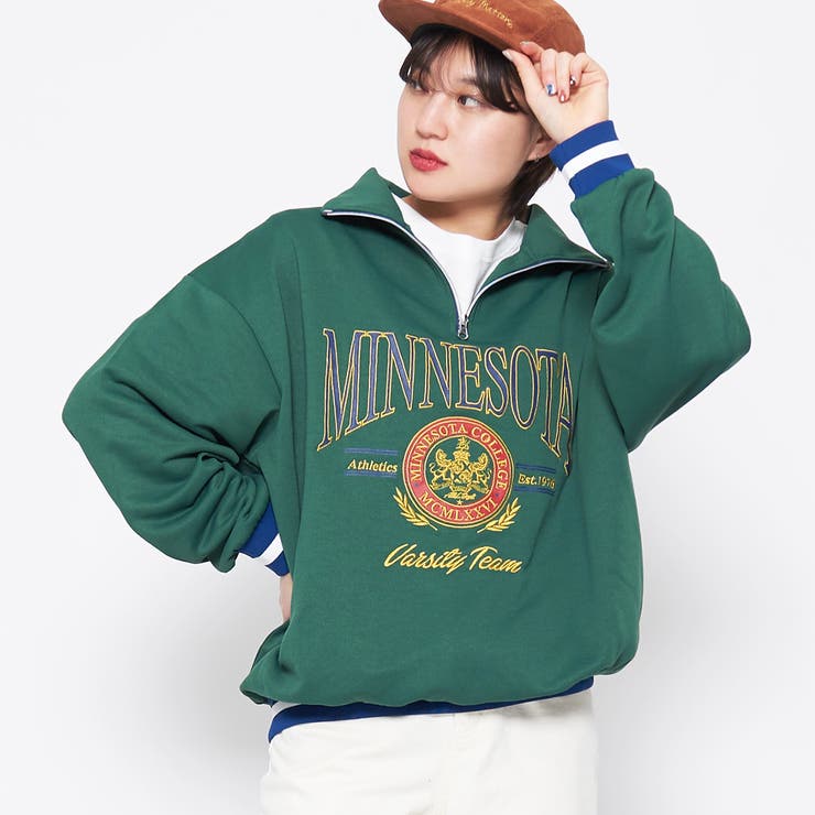 MINNESOTAハーフジップビッグスウェットトレーナー[品番：RADM0000881]｜MODISH  GAZE（モディッシュガゼ）のメンズファッション通販｜SHOPLIST（ショップリスト）