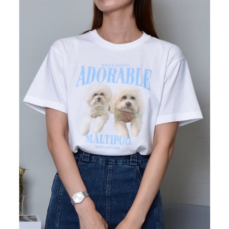 アニマルプリントTシャツ DOGプリント | ＆soiree | 詳細画像14 